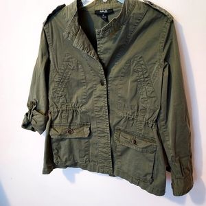 Style & Co Cotton olive green lightweight jacket Fall Time Gorpcore Military